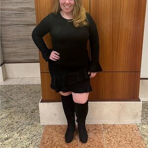 Gilli Black Long Sleeve Layered Dress